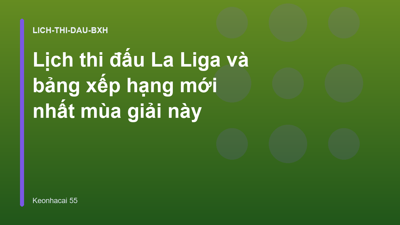 Lịch thi đấu La Liga và bảng xếp hạng mới nhất mùa giải này